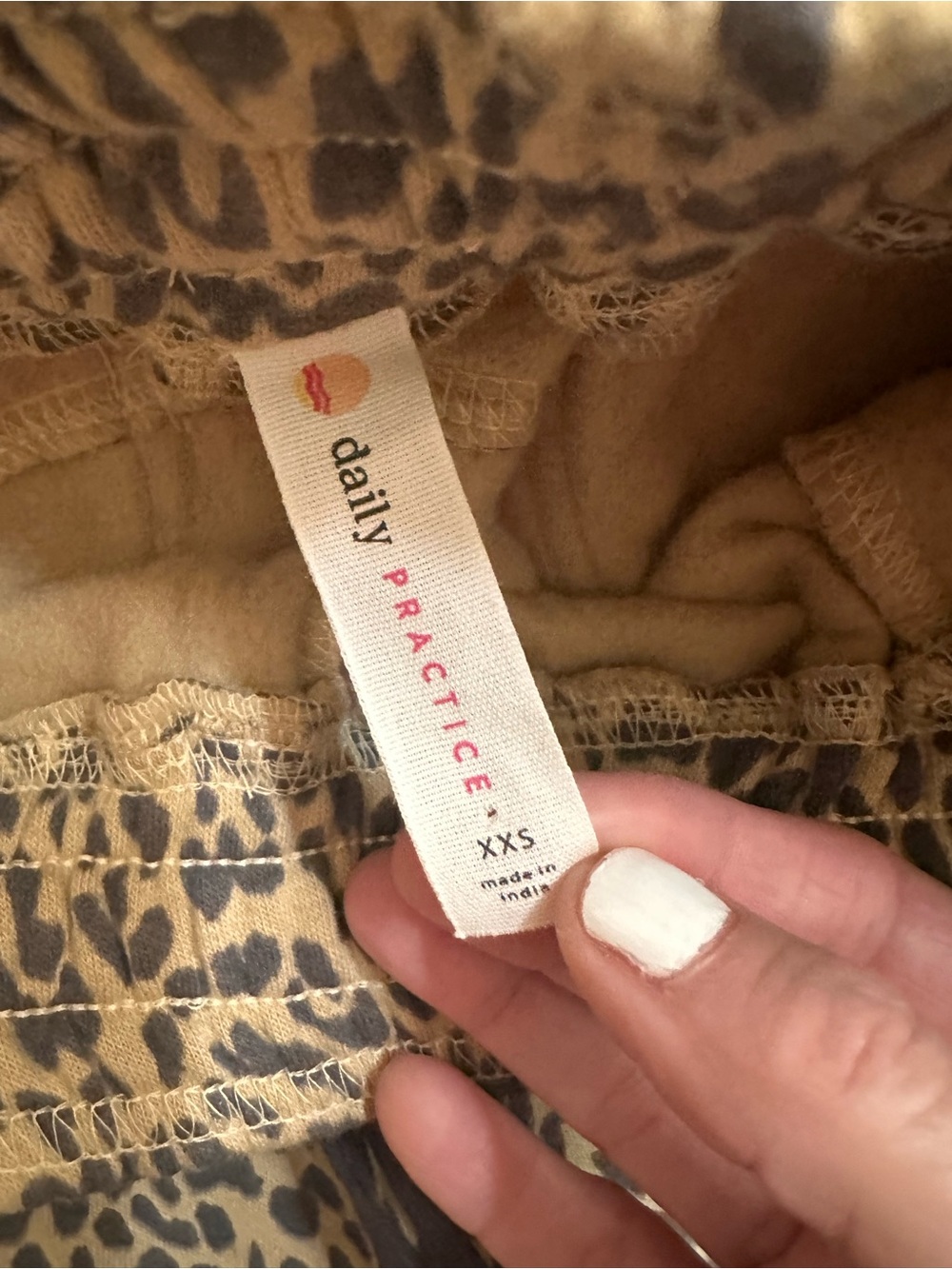 Daily Practice by Anthropologie Leopard Print Drawstring Jogger Pants. XXS - Picture 2 of 3